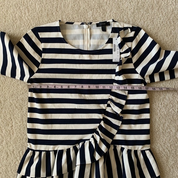 NWT J.Crew Striped Cotton Ruffle Blouse Small - Picture 7 of 8